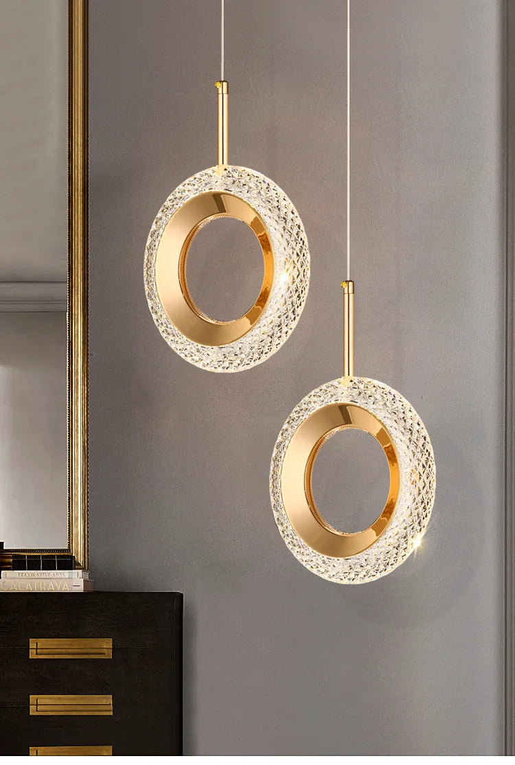Nordic Ring LED Pendant Lights Indoor Hanging Lamp Room Decor For Bedside Bedroom Living Room Modern Pendant Lamp