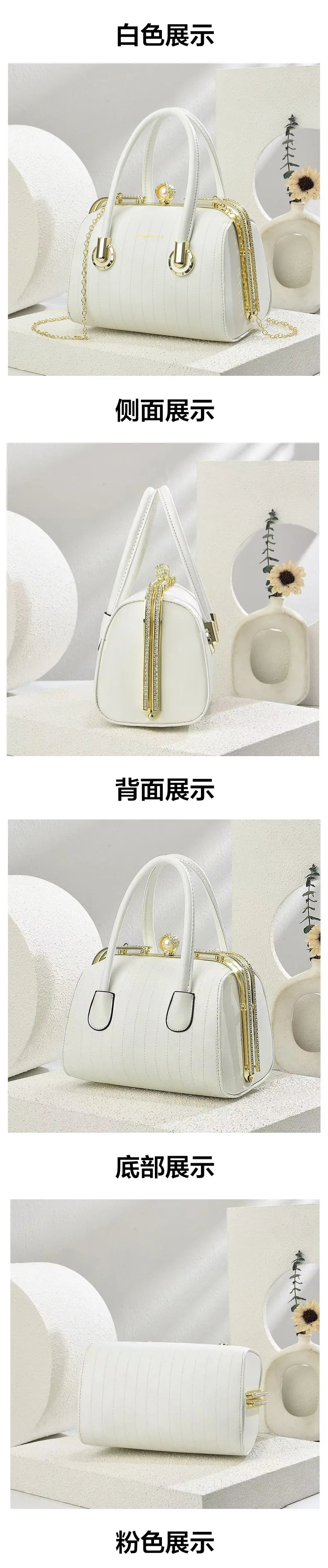 Retro Pu Leather Women's Handbag Fashion Girls Crossbody Shoulder Bag High-quality Exquisite Women's Boston Pillow Bag