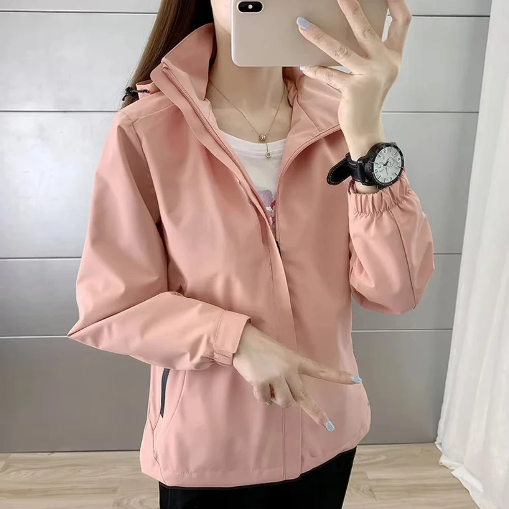 Windproof and Rainproof Thin Charge Coat Men Women Spring Autumn Basic Jacket Waterproof Outerwear Outfits Fashion Clothing New
