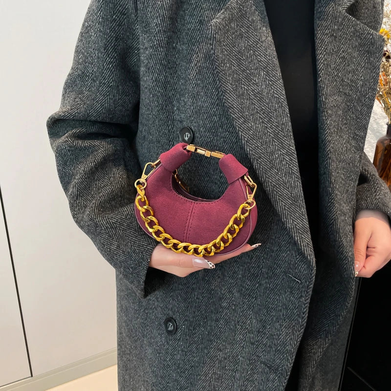 LEFTSIDE Mini PU Leather Saddle Shoulder Bag for Women 2024 Winter New Trend Y2K Handbags and Purses Females Crossbody Bags