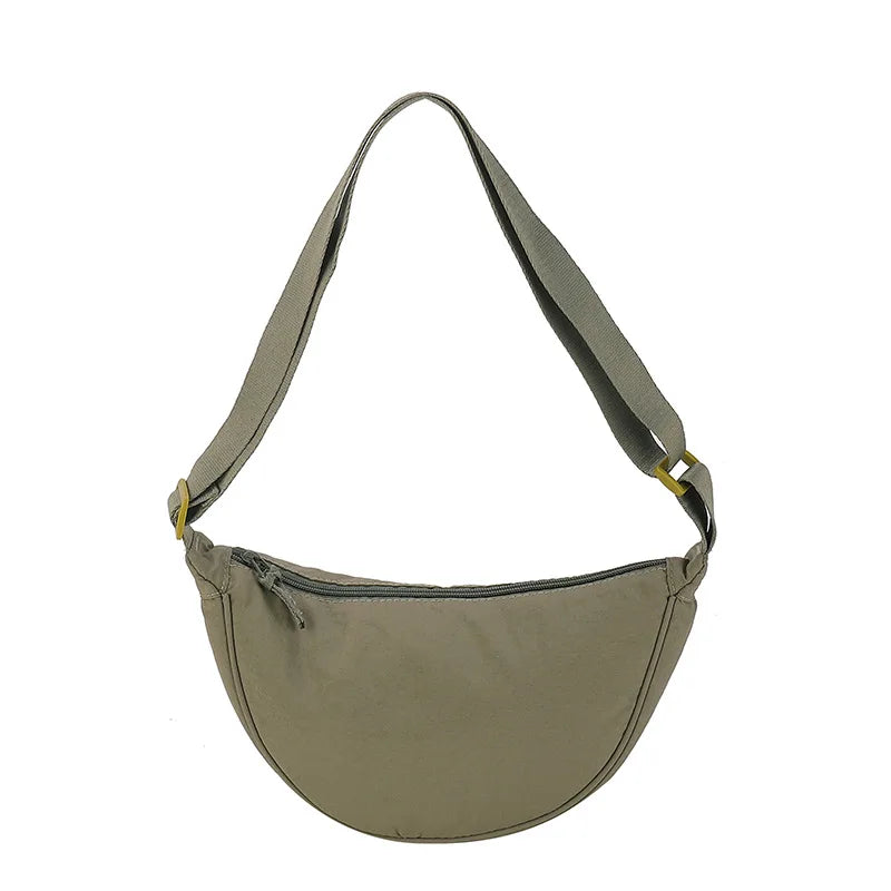 Women's Shoulder Bag Nylon Material Saddle Bag Versatile Fashionable Simple Dumpling Bag Trendy Cloth Bag Women's Crossbody Bag