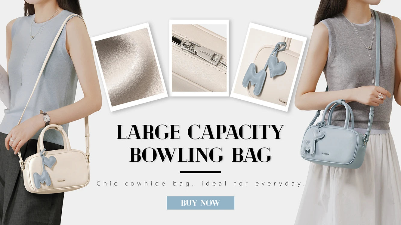 TOUTOU Boston Bowling Bag Imitation Plant Tanning Autumn Shoulder Handheld Crossbody Mini Purse for Women Teacher Christmas Gift