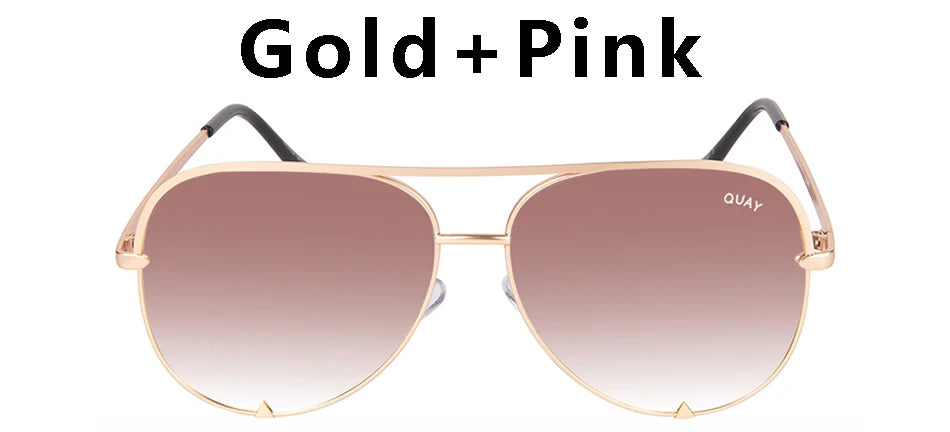 Quay Pilot Sunglasses Women Brand Design Metal Frame Mirror HIGH KEY Sun Glasses for Women Vintage Ladies Goggles For Female