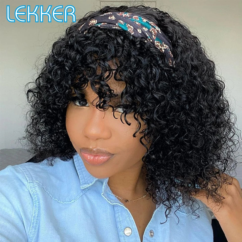 Lekker Colored Short Pixie Afro Kinky Curly Bob 100% Human Hair Wigs For Women Brazilian Remy Hair Ombre Brown Clearance Ginger