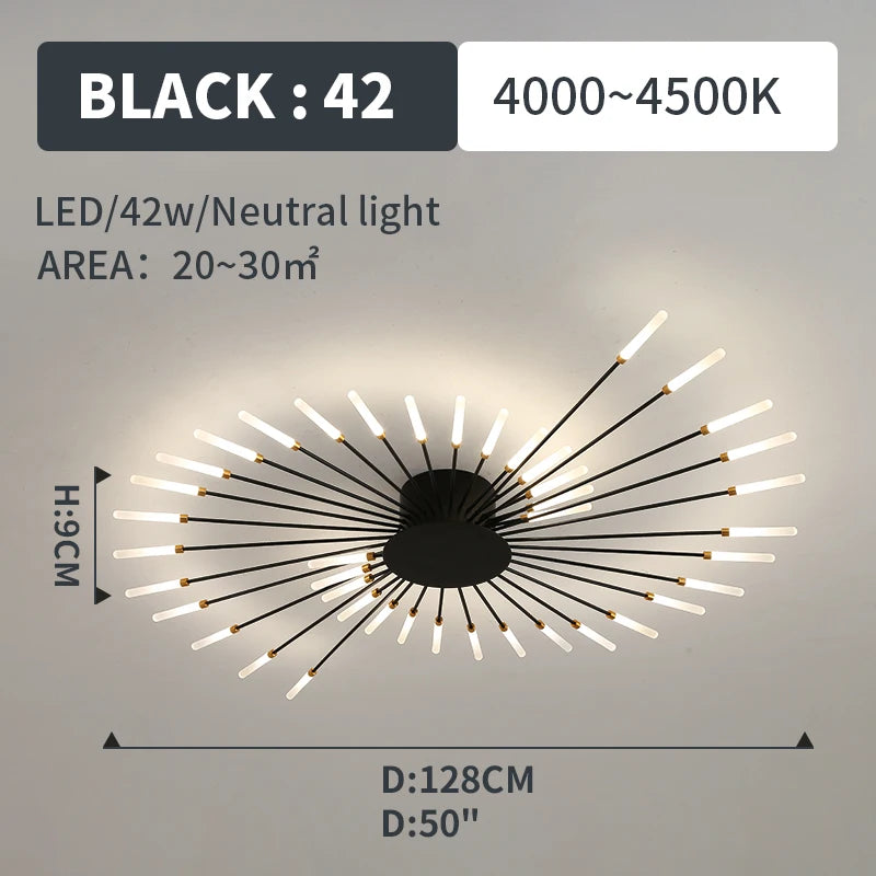 Modern Led Fireworks Pendant Lamps for Living Room Bedroom Chandelier Led Ceiling Hanging Lamp Home Furnishing lighting