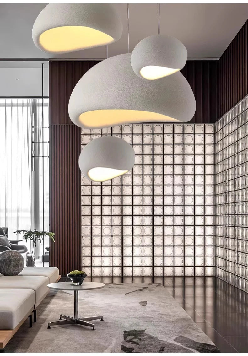 Nordic Wabi Sabi Ceiling Chandelier Modern E27 LED Dining Table Pendant Lights for Living Room Bedroom Loft Decor Hanging Lamp