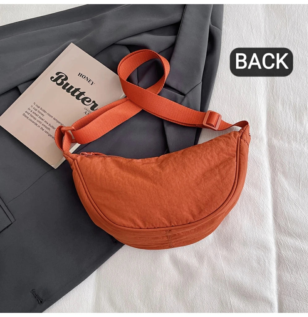 Women's Shoulder Bag Nylon Material Saddle Bag Versatile Fashionable Simple Dumpling Bag Trendy Cloth Bag Women's Crossbody Bag