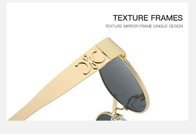 Luxury Metal Brand Sunglasses for Men and Women Unisex Designer Fashion Sun Glasses Oval Unisex Stylish Eyewear Shades