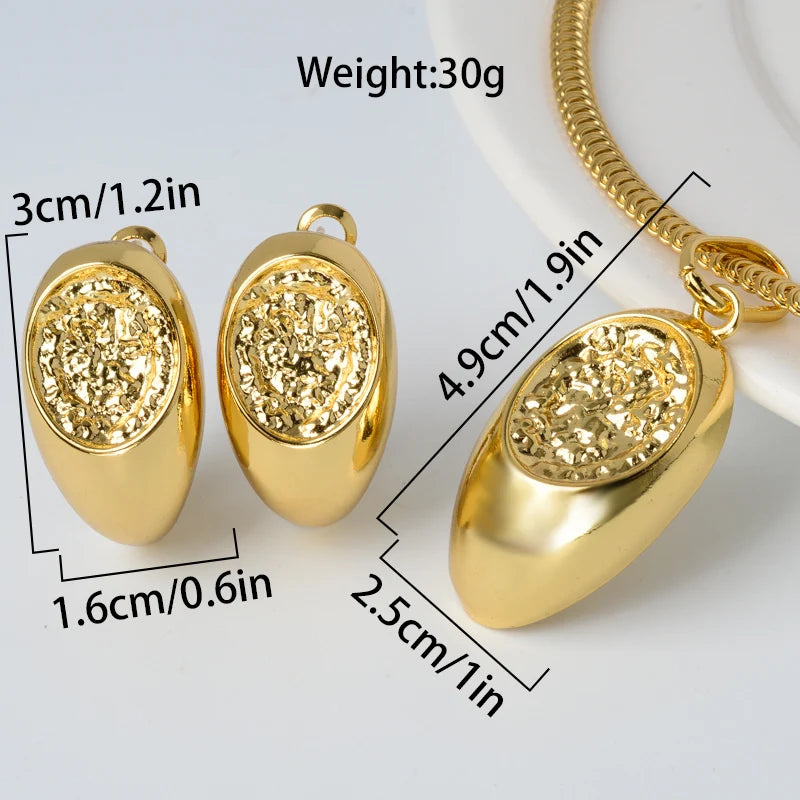 Sunny Jewelry Sets Fashion Classic 18K Gold Plated Hot Sale For Women Earrings Pendent Necklace Romantic Wedding Party