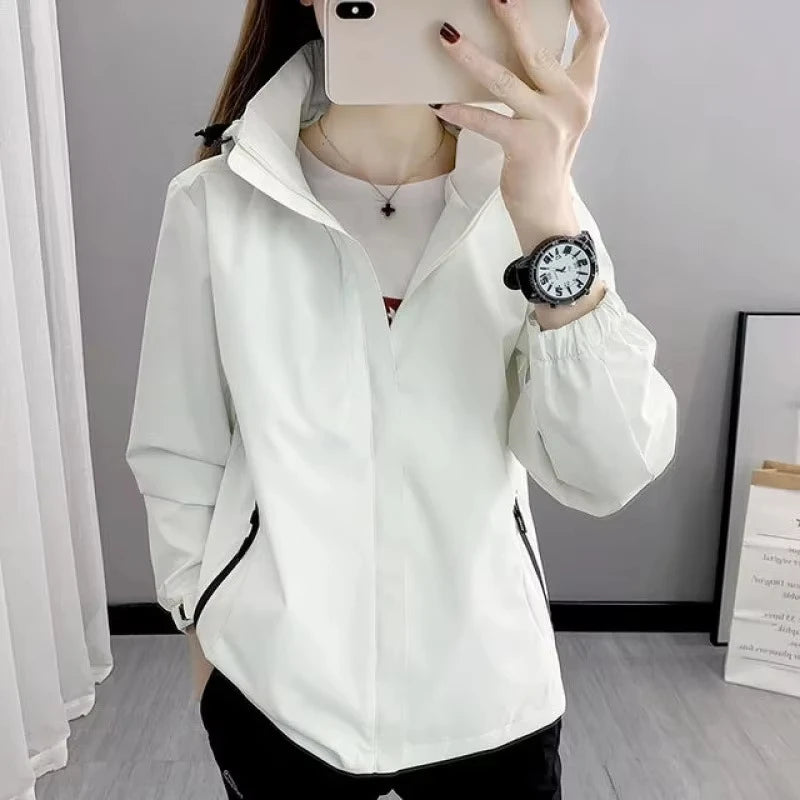 Windproof and Rainproof Thin Charge Coat Men Women Spring Autumn Basic Jacket Waterproof Outerwear Outfits Fashion Clothing New