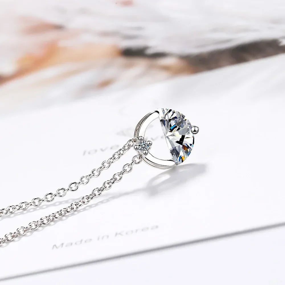 925 Sterling Silver Blue Crystal Elegant Jewelry Sets For Women Wedding Earrings Necklaces Accessories