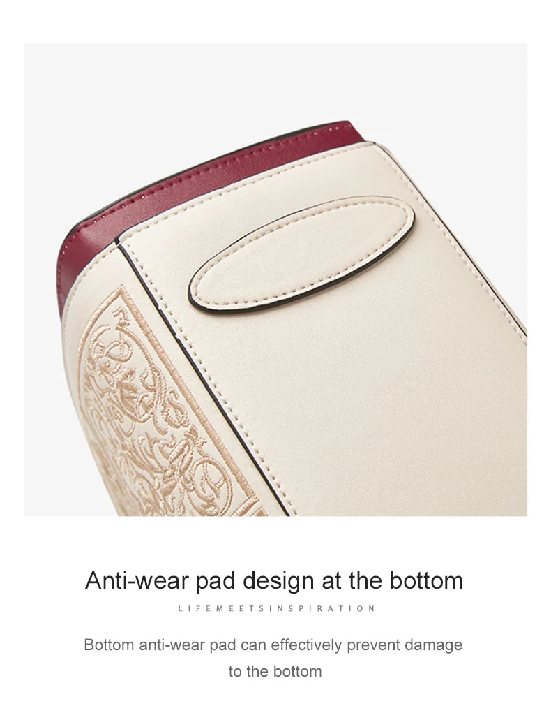 FOXER Split Leather 2025 Autumn Winter New Large Tote Handbag Women's Shoulder Bag Chinese Classic Embroidery Best Gift for Mom