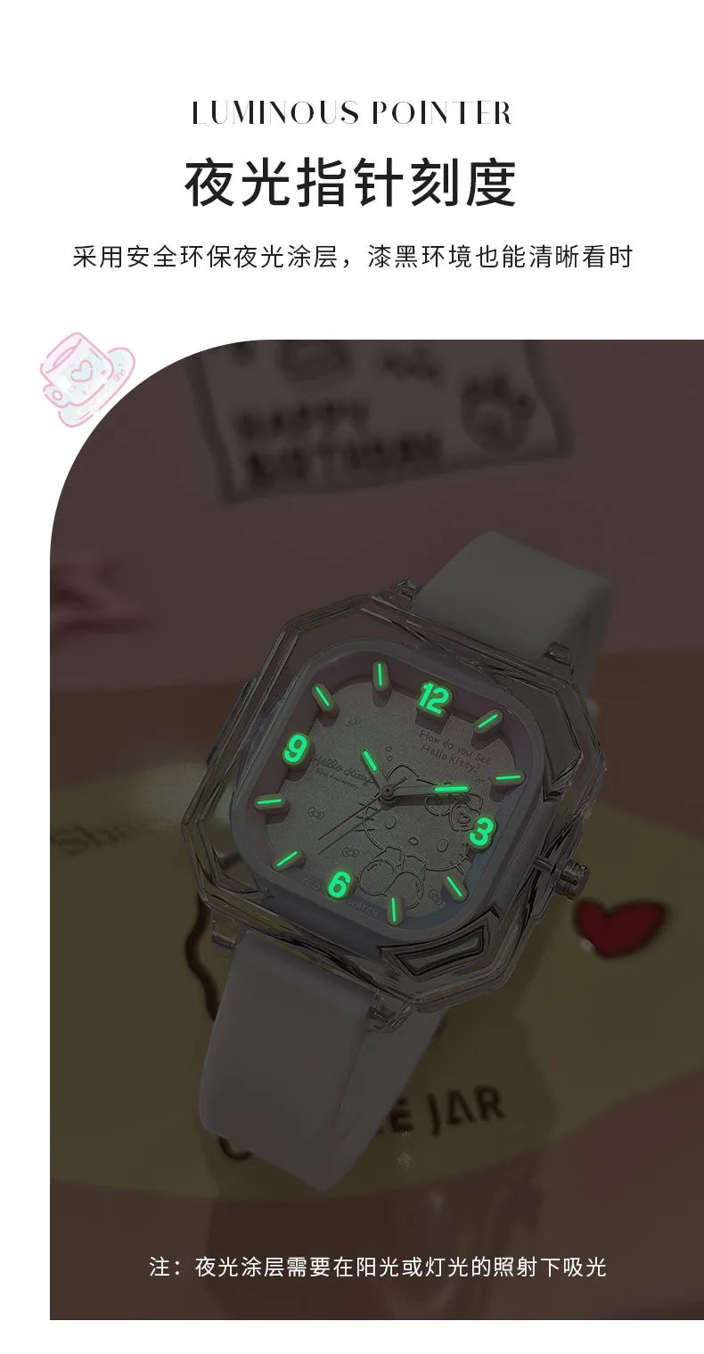 ZGO Sanrio 50th Anniversary Hello Kitty Women's Watch Fashion Waterproof Quartz Watch for Students, Perfect Gift 2198