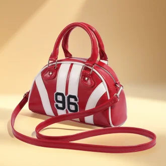 Women's Contrast Shell Bag Bowling Handbag Single Shoulder Boston Bag