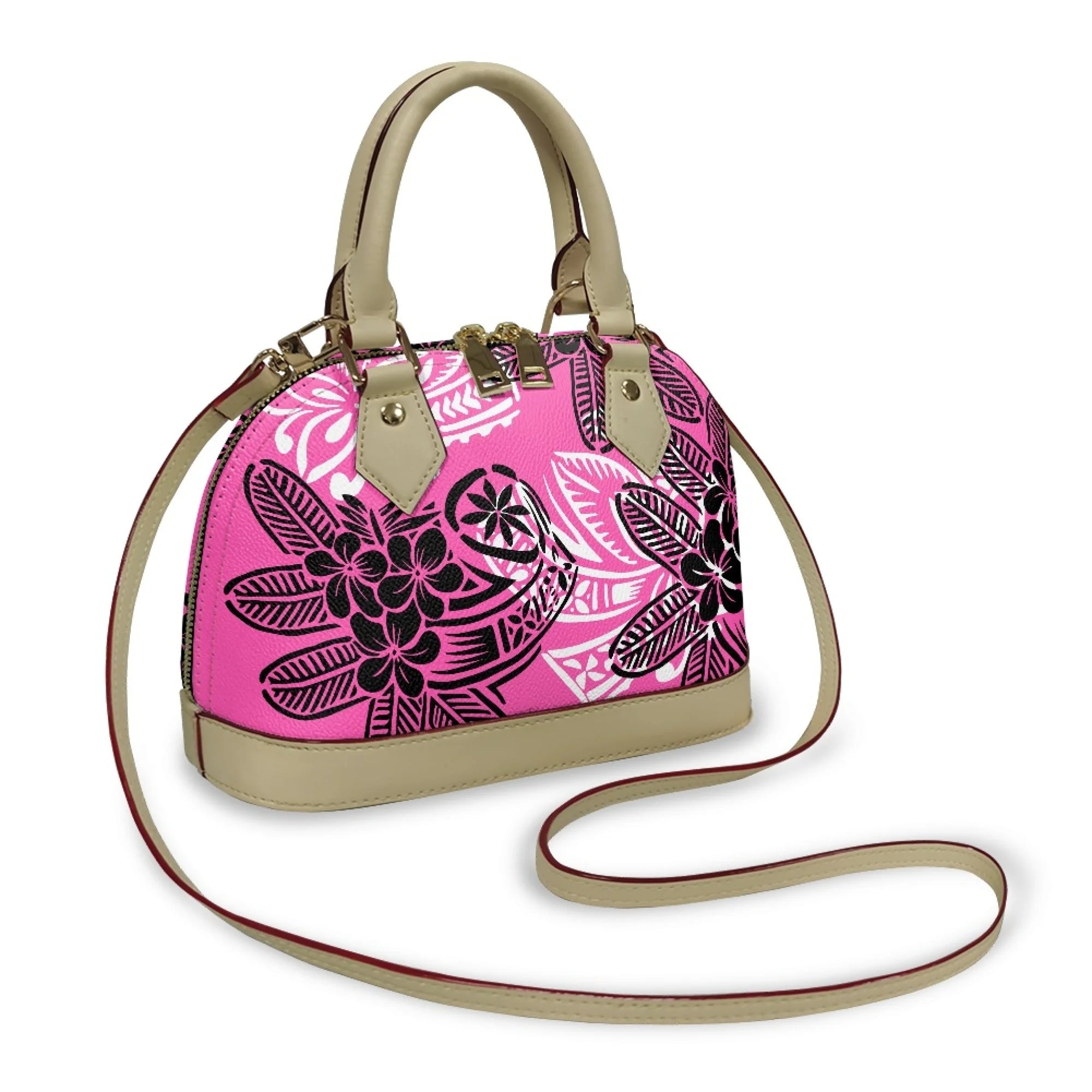 Polynesian Handbag Crossbody Bag Samoan Tribe Hibiscus Flower Design High Quality Shell Bag Temperament Durable Handbag