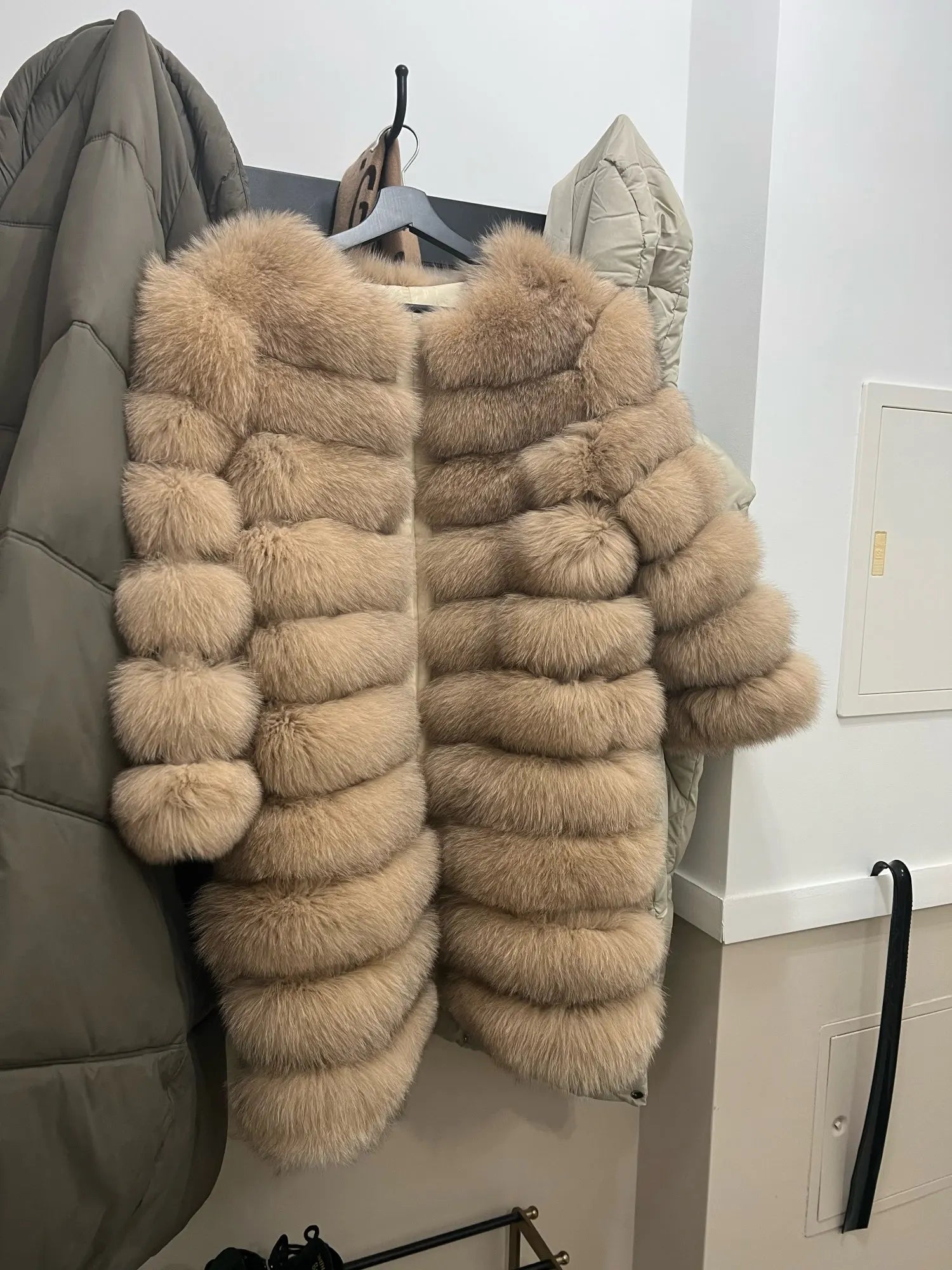 NEW style  4in1 real fur coats Women Natural Real Fur Jackets Vest Winter Outerwear Women fox fur coat high quality fur Clothes