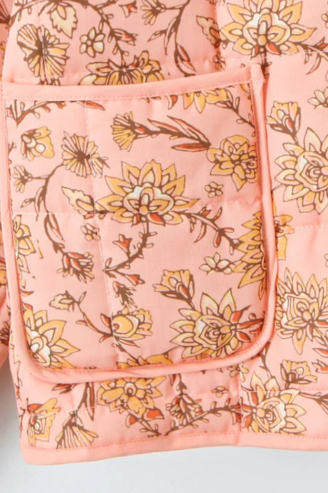 Print Quilted Cotton Jacket Women Fashion Long Sleeved High Neck Coats Female Single Breasted Loose Coat Autumn New Outerwear