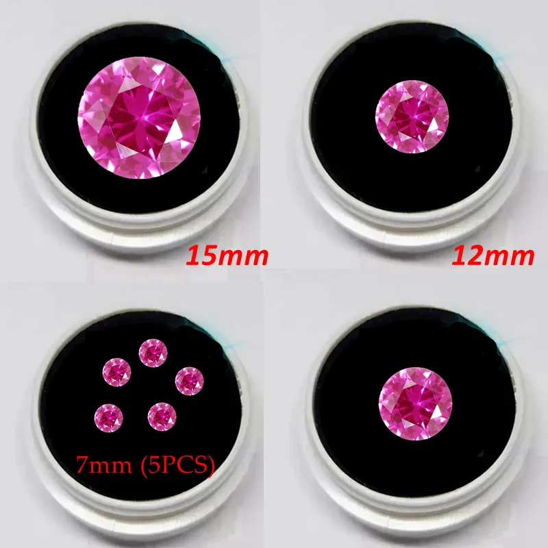 Boxed Premium Natural Pink Ruby Round Cut For Gem Collecting And Jewelry Making VVS Loose Gemstones Various Sizes