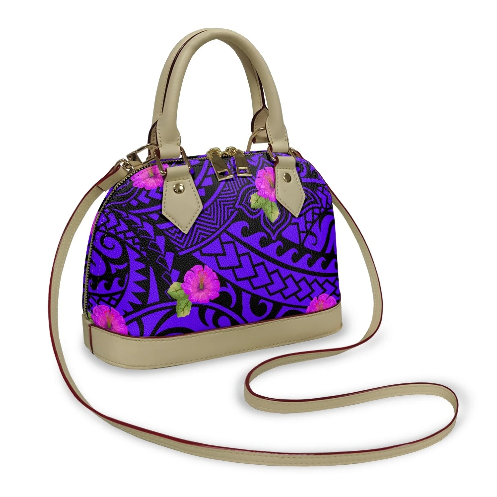 Polynesian Handbag Crossbody Bag Samoan Tribe Hibiscus Flower Design High Quality Shell Bag Temperament Durable Handbag