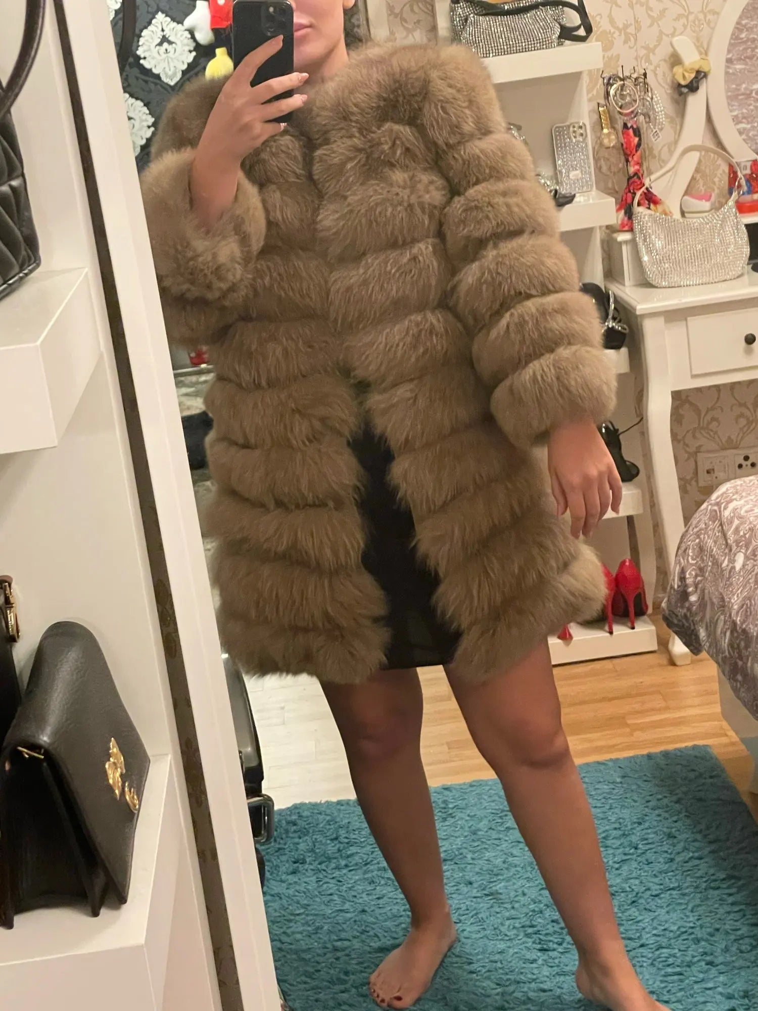 NEW style  4in1 real fur coats Women Natural Real Fur Jackets Vest Winter Outerwear Women fox fur coat high quality fur Clothes