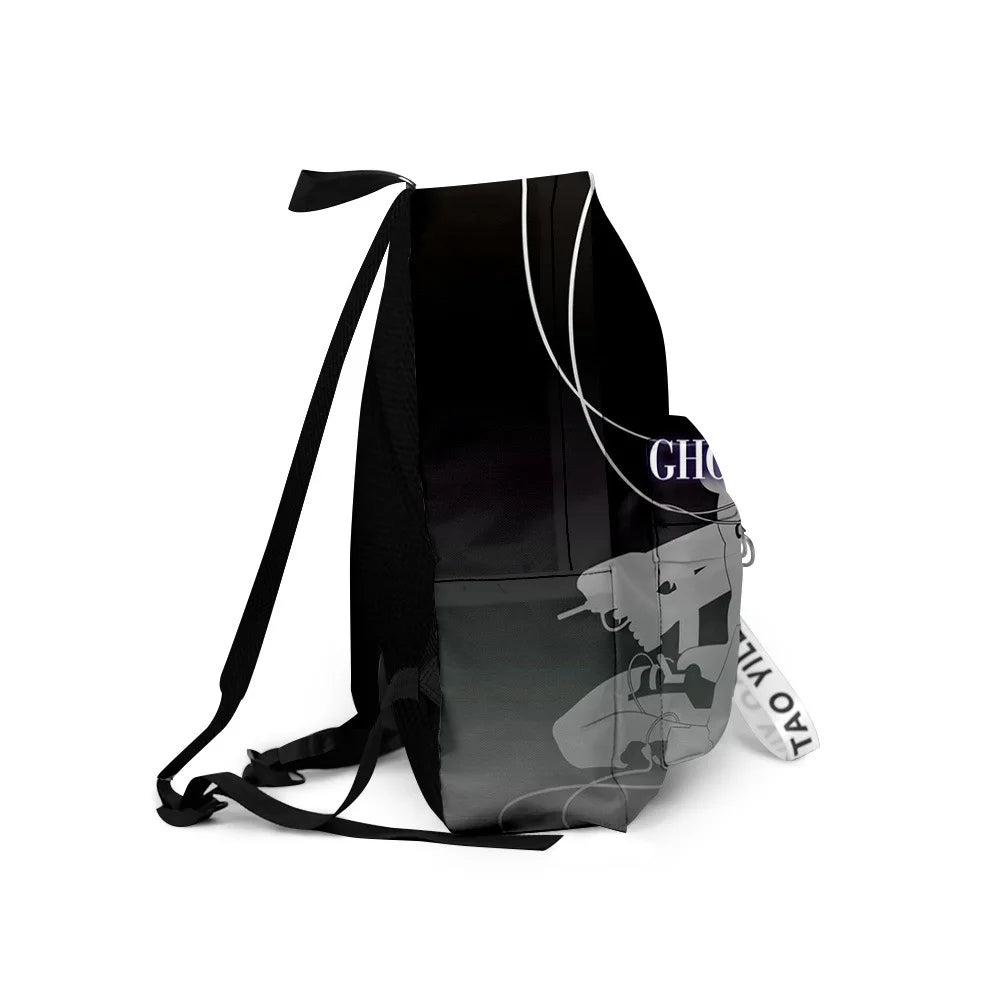 Cartoon Popular ghost in the shell School Bag Cute Small Travel Bags 3D Print Oxford Waterproof Key Chain Notebook Backpacks