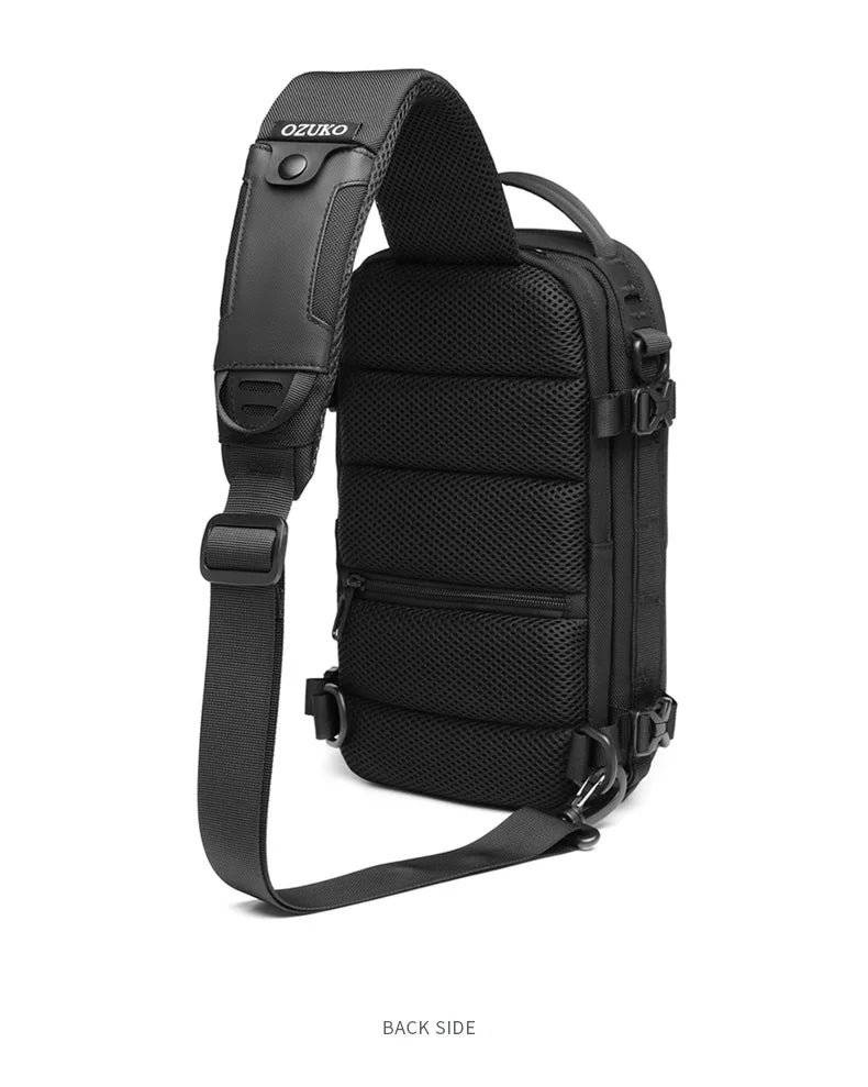 OZUKO Hard Shell Fashion Men Chest Bag Outdoor Sports Tactical Male Sling Shoulder Bag Large Capacity Waterproof Crossbody Bags