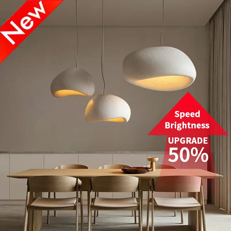 Nordic Wabi Sabi Ceiling Chandelier Modern E27 LED Dining Table Pendant Lights for Living Room Bedroom Loft Decor Hanging Lamp