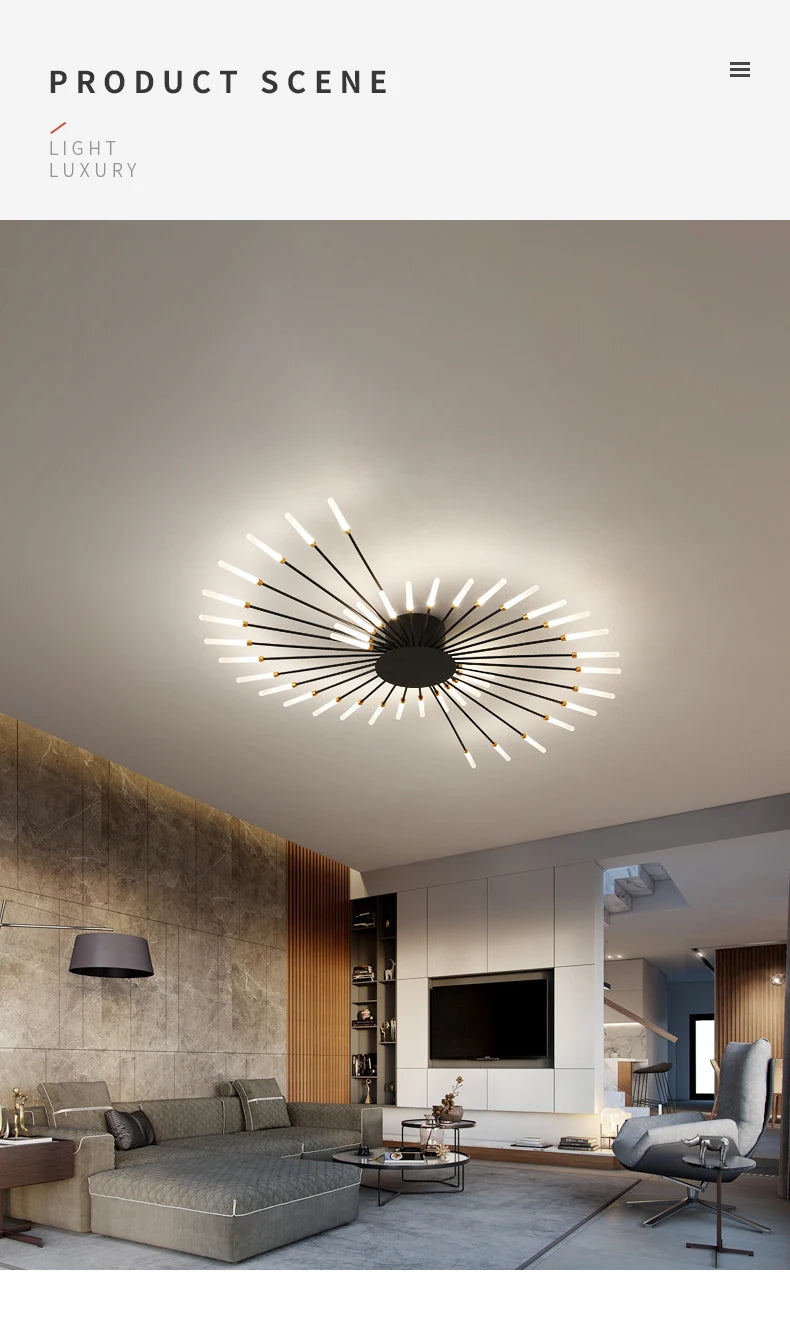 Modern Led Fireworks Pendant Lamps for Living Room Bedroom Chandelier Led Ceiling Hanging Lamp Home Furnishing lighting