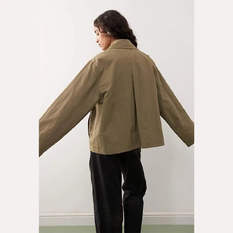 Stylish Cool Jackets Bow Tie Loose Lapel Pocket Coat Casual Vintage Women's Chic Versatile Outerwears Autumn Female Clothing