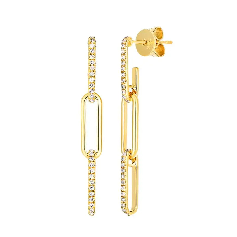 925 Sterling Silver Needle Vintage Gold Earrings Luxury Long Chain Tassel Crystal Hoop Earrings for Women Party Trend Jewelry