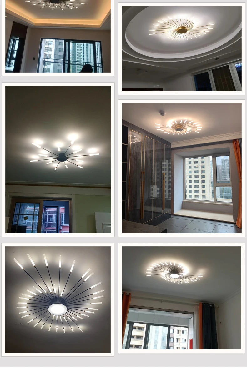 Modern Led Fireworks Pendant Lamps for Living Room Bedroom Chandelier Led Ceiling Hanging Lamp Home Furnishing lighting