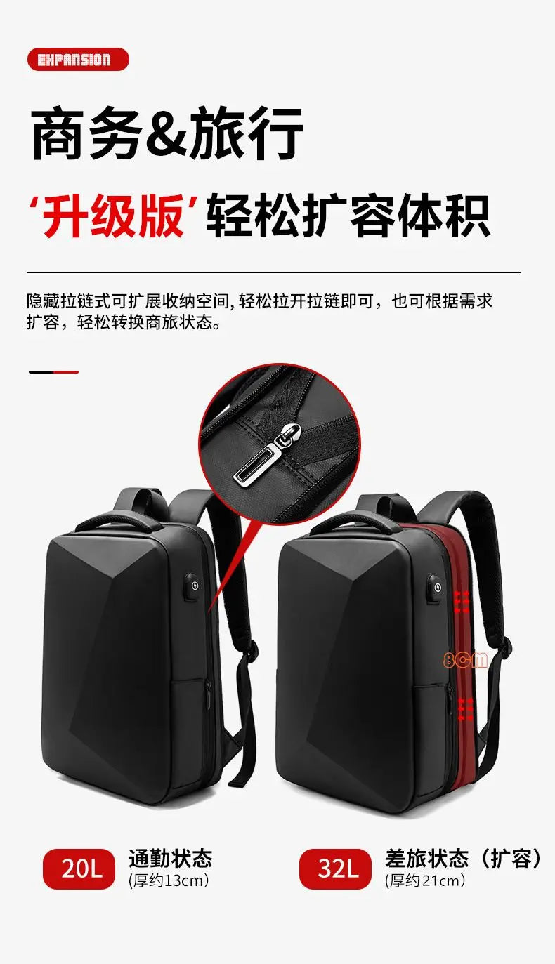ABS EVA Hard Shell Fashion Multifunction  Series Backpack Men Anti Theft Waterproof Laptop Backpack Business Travel Backpack Hot