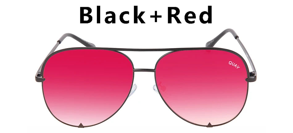 Quay Pilot Sunglasses Women Brand Design Metal Frame Mirror HIGH KEY Sun Glasses for Women Vintage Ladies Goggles For Female