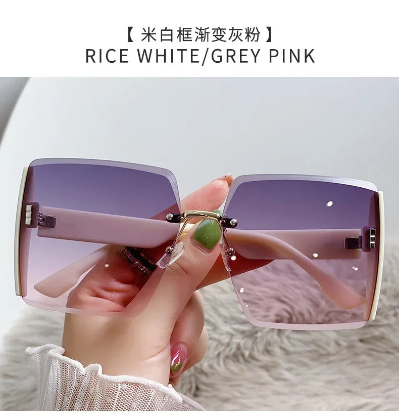 New Borderless Square Sunglasses Women's Brand Designer Fashion Sun Glasses Women Outdoor Driving Eyewear UV400 Oculos De Sol