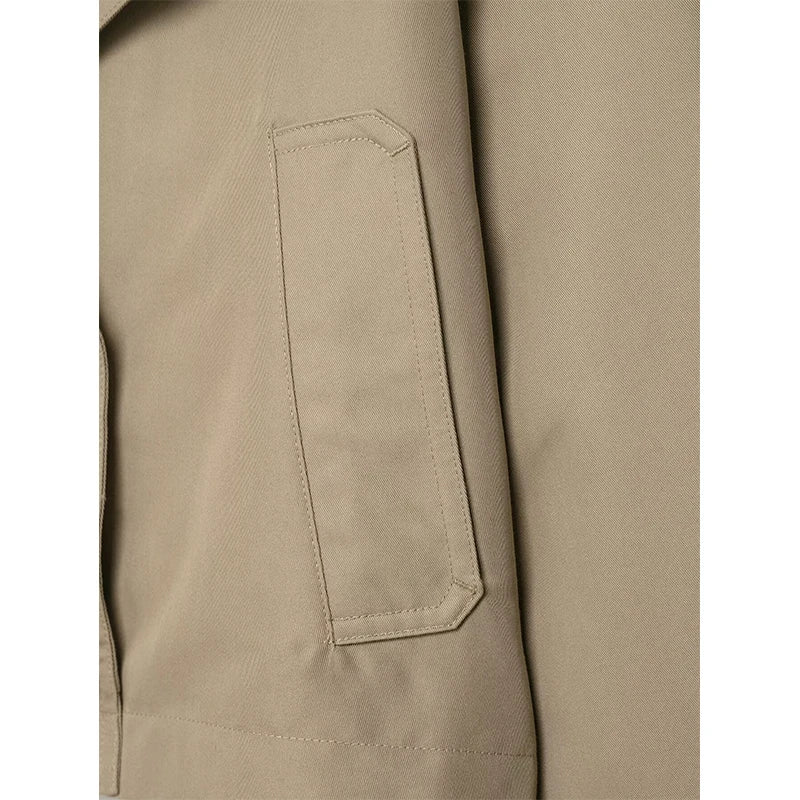 Women's Fashion Double Breasted Short Trench Coat Turn-down Collar Long Sleeve Coats Vintage Female Outerwear Chic Tops