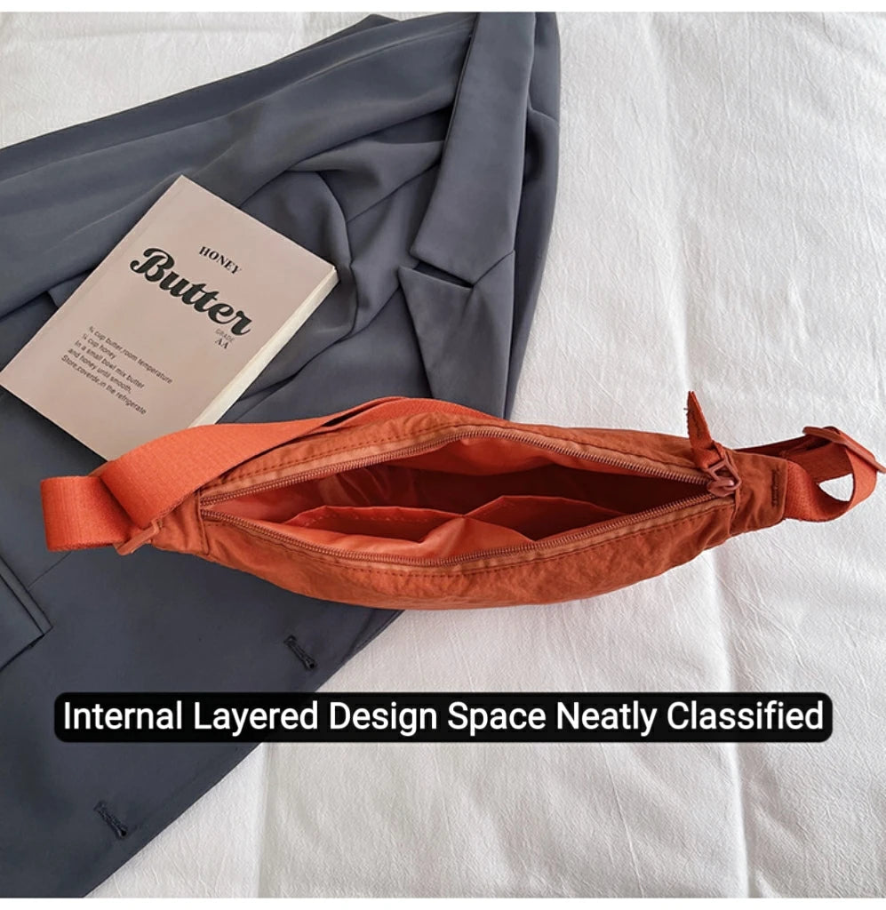 Women's Shoulder Bag Nylon Material Saddle Bag Versatile Fashionable Simple Dumpling Bag Trendy Cloth Bag Women's Crossbody Bag