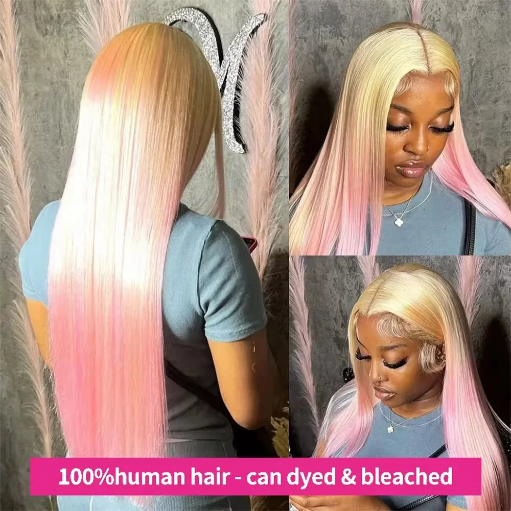 HD Transparent 613 Blonde Straight 13x4 13x6 Lace Front Human Hair Wigs For Women Brazilian Lace Frontal Wig PrePlucked