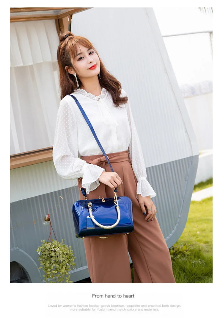 iny New 2025 Women's Boston Bag Faionable oulder Crossbody Leather Handbag Street Cool Sle Zipper Closure ex