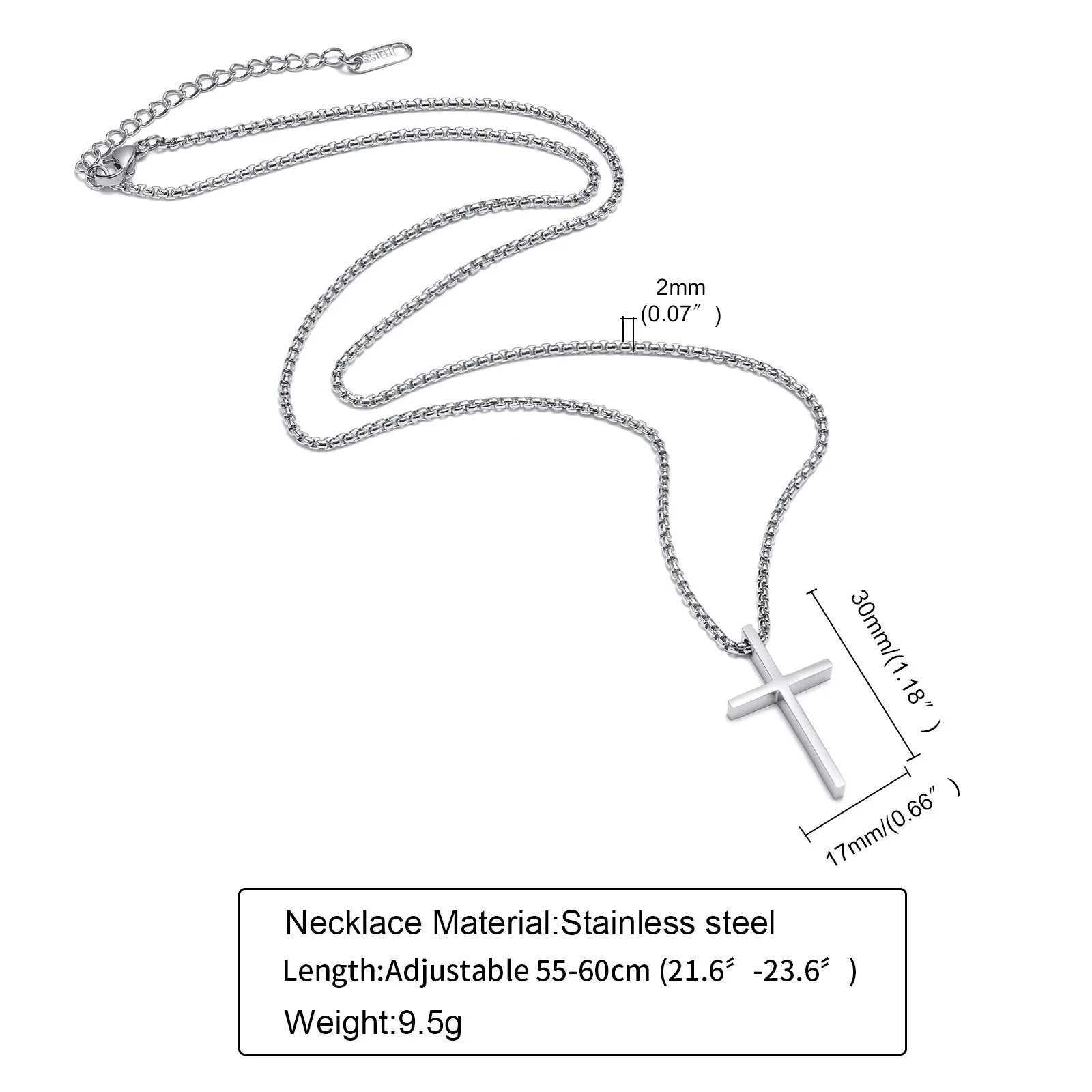 Trendy Cross Necklace for Men Boys,Simple Stainless Steel Cross Pendant Necklaces,Male Jewelry Sets