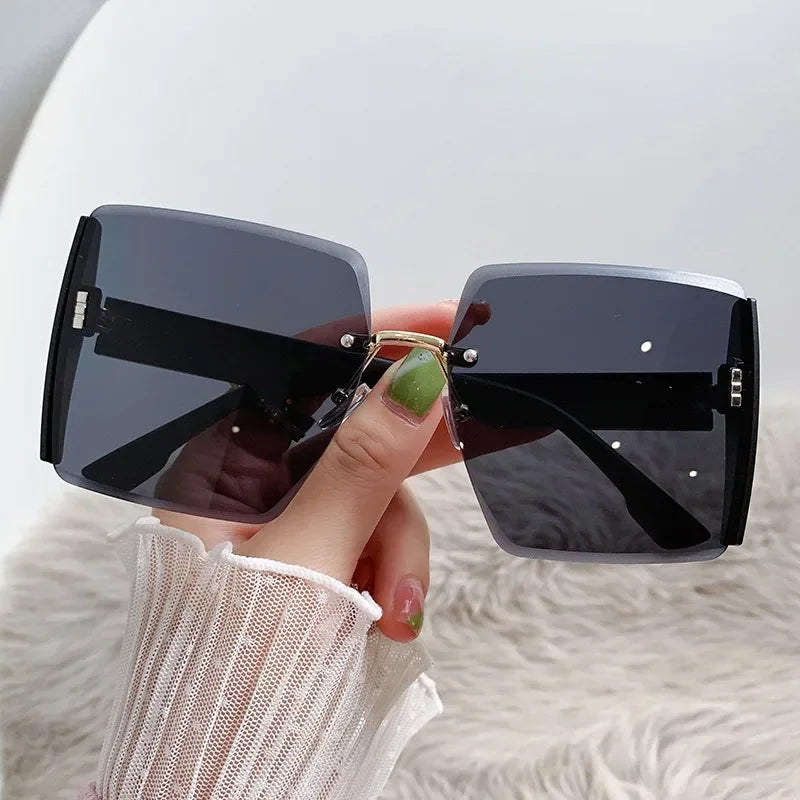 New Borderless Square Sunglasses Women's Brand Designer Fashion Sun Glasses Women Outdoor Driving Eyewear UV400 Oculos De Sol
