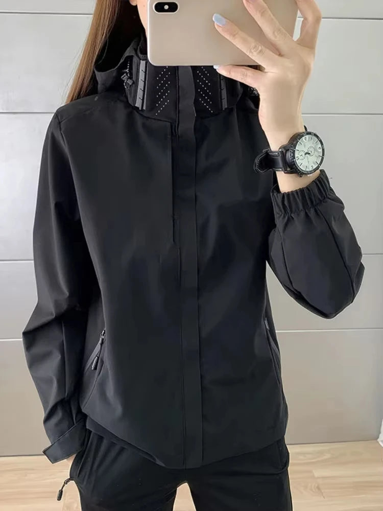 Windproof and Rainproof Thin Charge Coat Men Women Spring Autumn Basic Jacket Waterproof Outerwear Outfits Fashion Clothing New