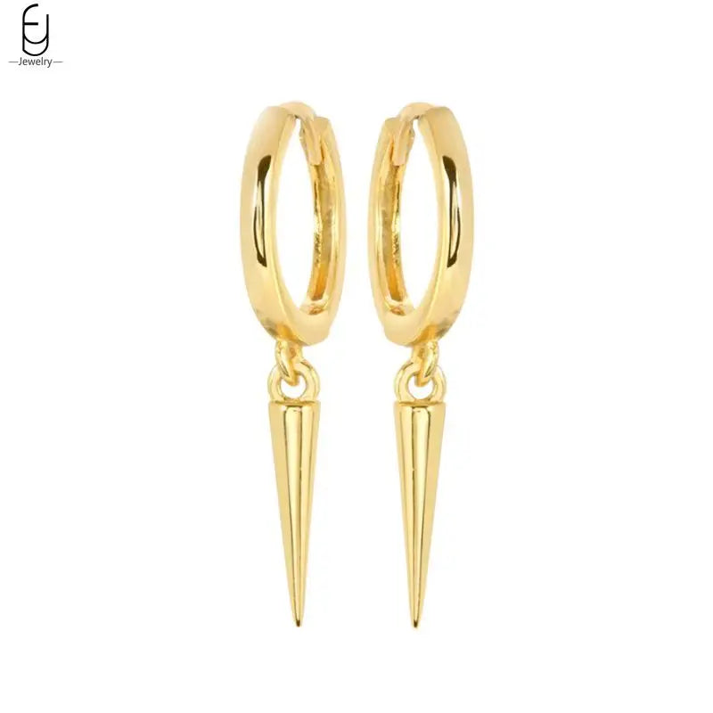 925 Sterling Silver Needle Vintage Gold Earrings Luxury Long Chain Tassel Crystal Hoop Earrings for Women Party Trend Jewelry