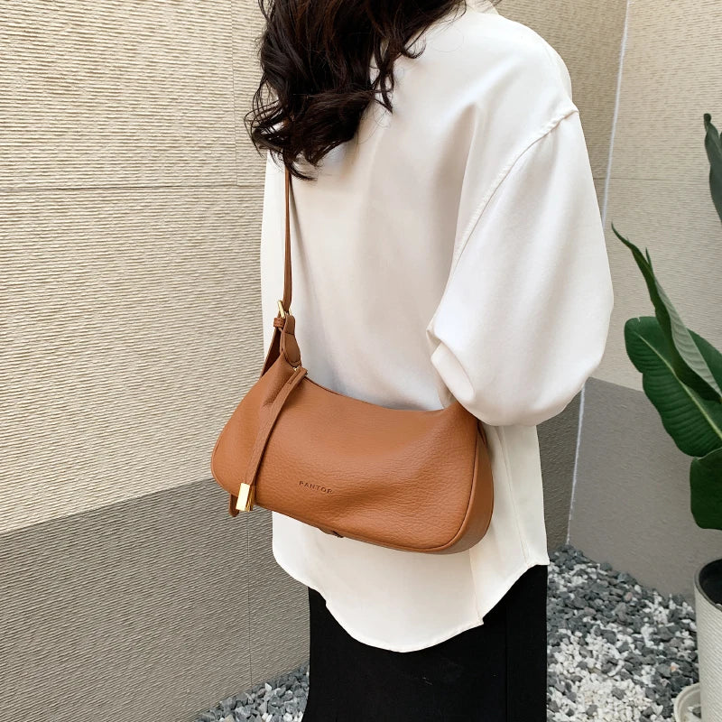 LEFTSIDE Shoulder Side Bags For Women Leather Female New 2025 Spring Trend Fashion Saddle Bag Green Handbags And Purses