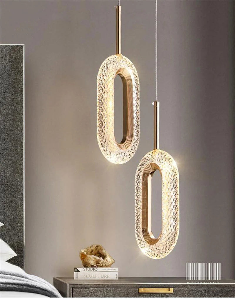 Nordic Ring LED Pendant Lights Indoor Hanging Lamp Room Decor For Bedside Bedroom Living Room Modern Pendant Lamp