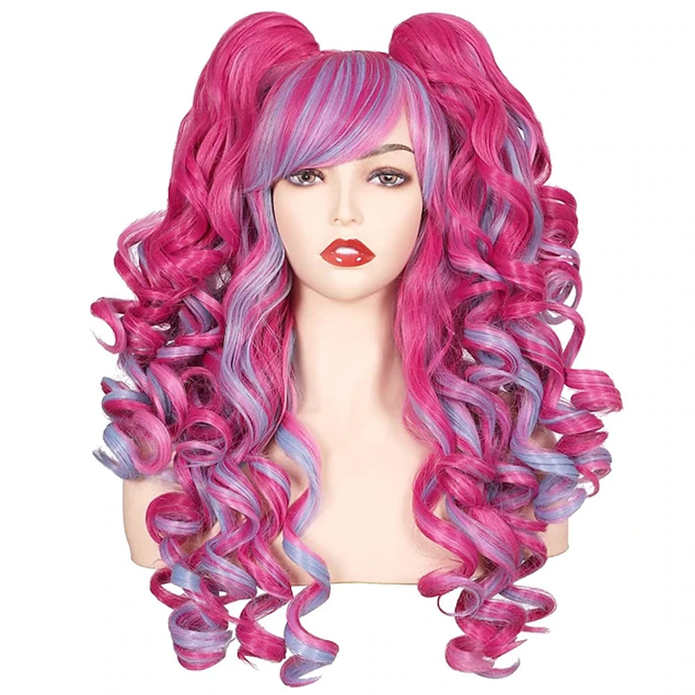 HAIRJOY Women Synthetic Hair  Long Curly Cosplay Wig  Halloween Wigs for Party  with 2 Ponytails