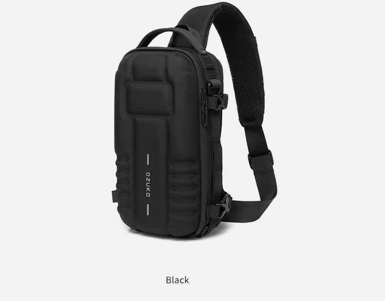 OZUKO Hard Shell Fashion Men Chest Bag Outdoor Sports Tactical Male Sling Shoulder Bag Large Capacity Waterproof Crossbody Bags