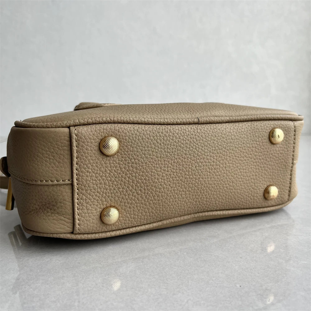 High-Quali Top-Layer Cowhide Leather Boston Sle Women's Handbag Faionable oulder Crossbody Bag with Quali Texture