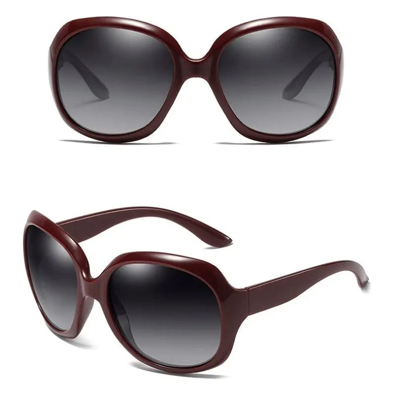 Polarized women's sunglasses oversized fashionable sunglasses UV400 protection fashionable and simple sports 100% UV protection