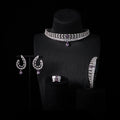 00044  Choker Necklace Sets for Women Cubic Zirconia Bridal Jewellery Set Dubai Saudi Party Engagement Accessory