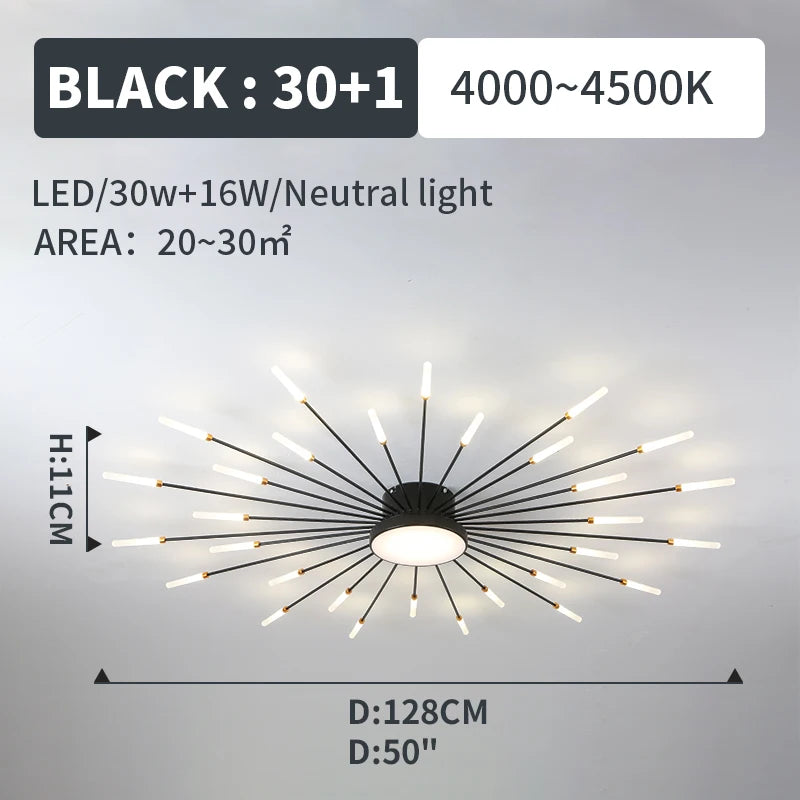 Modern Led Fireworks Pendant Lamps for Living Room Bedroom Chandelier Led Ceiling Hanging Lamp Home Furnishing lighting